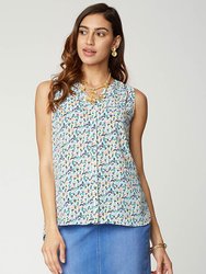 Sleeveless Pintuck Blouse - Ditsy Springs - Ditsy Springs