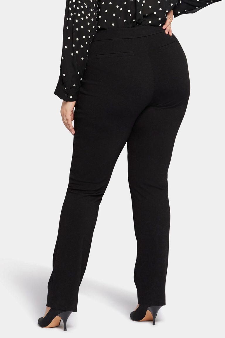 Slim Trouser Pants In Plus Size - Black