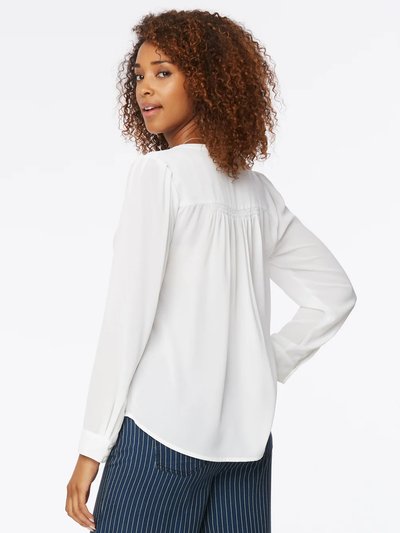 NYDJ Smocked V-Neck Blouse - Optic White product