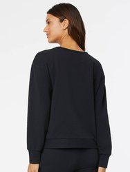 Tie Front Sweatshirt - Black