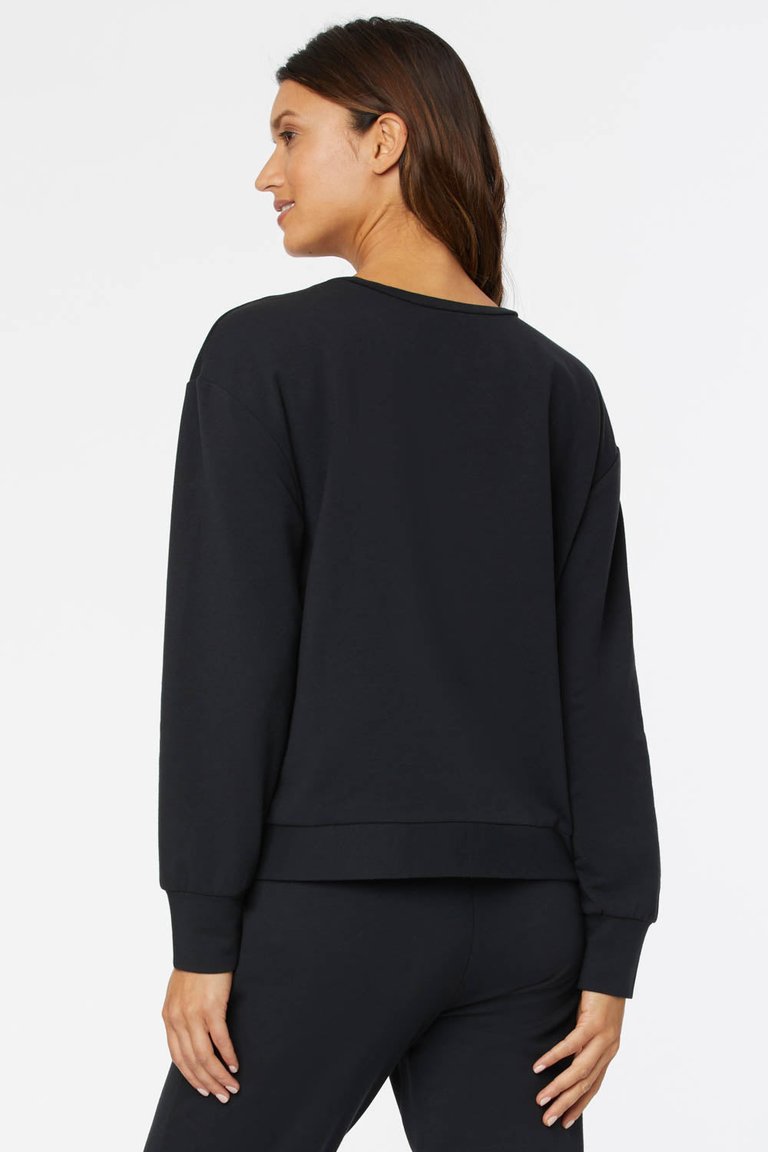 Tie Front Sweatshirt - Black