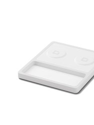 DUO Tray White - 2-in-1 MagSafe Rustic White Wireless Charger With USB-C And A Ports Support