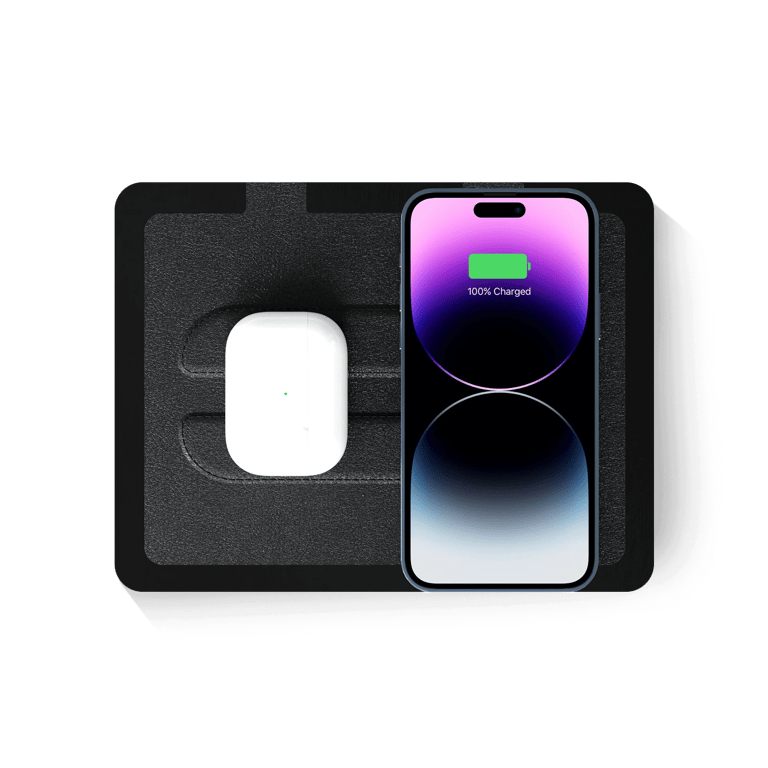 DUO Wireless Charging Station - Black top/ Midnight Black base