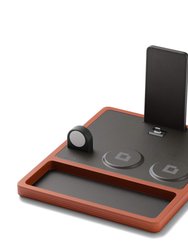 Quad Tray Black - 4-In-1 MagSafe Oak Wireless Charger With iPad Stand Support