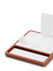 QUAD TRAY White - 4-in-1 MagSafe Oak Wireless Charger with iPad Stand Support