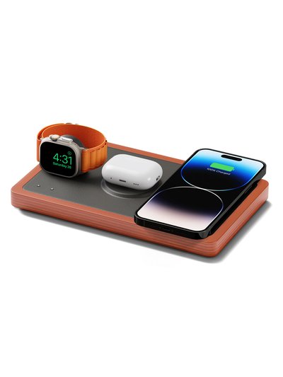 NYTSTND TRIO Black - 3-in-1 MagSafe Oak Wireless Charger with Apple Watch Support product