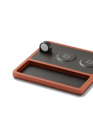 TRIO TRAY Black - 3-in-1 MagSafe Oak Wireless Charger with Apple Watch Support