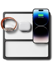 TRIO TRAY White - 3-in-1 MagSafe Midnight Black Wireless Charger with Apple Watch Support