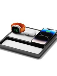 TRIO TRAY White - 3-in-1 MagSafe Midnight Black Wireless Charger with Apple Watch Support - Midnight Black