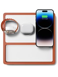 TRIO TRAY White - 3-in-1 MagSafe Oak Wireless Charger with Apple Watch Support