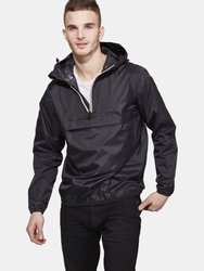 Alex - Quarter Zip Packable Rain Jacket - Black