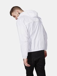 Alex - White Quarter Zip Packable Rain Jacket