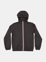 Max - Black Full Zip Packable Rain Jacket