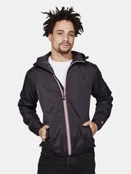 Max - Black Full Zip Packable Rain Jacket - black