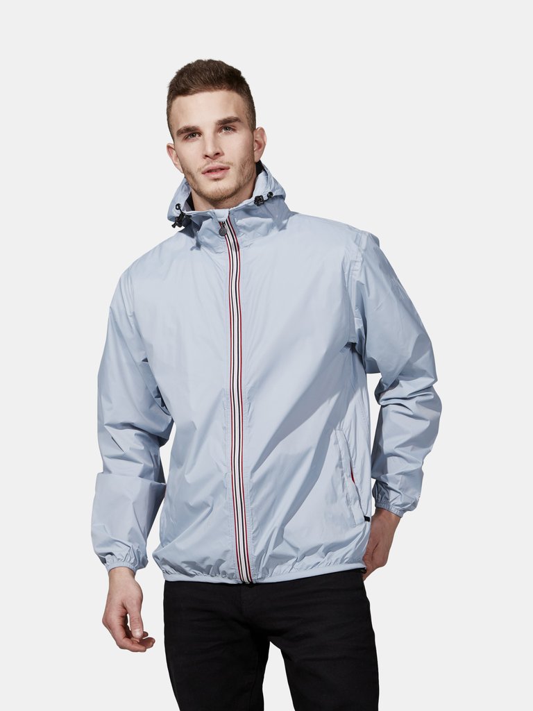 Max - Full Zip Packable Rain Jacket - Celestial Blue