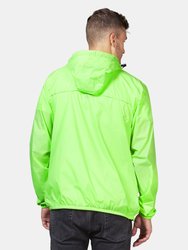 Max - Green Fluo Full Zip Packable Rain Jacket