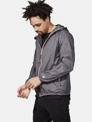 Max - Grey Full Zip Packable Rain Jacket