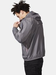 Max - Grey Full Zip Packable Rain Jacket