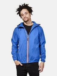 Max - Royal Blue Full Zip Packable Rain Jacket - royal blue