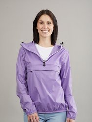 Quarter Zip Packable Rain Jacket and Windbreaker - Light Purple