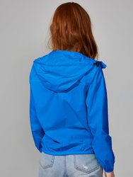 Royal Blue Full Zip Packable Rain Jacket And Windbreaker