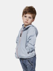 Sam - Kids Celestial Blue Full Zip Packable Rain Jacket