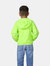Sam - Kids Green Fluo Full Zip Packable Rain Jacket