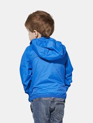 Sam - Kids Royal Blue Full Zip Packable Rain Jacket
