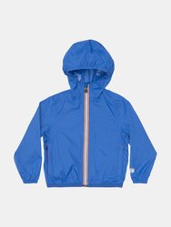 Sam - Kids Royal Blue Full Zip Packable Rain Jacket