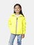Sam - Kids Yellow Fluo Full Zip Packable Rain Jacket - Yellow Fluo