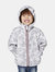 Sam Print - Kids Full Zip Packable Rain Jacket - White Camo