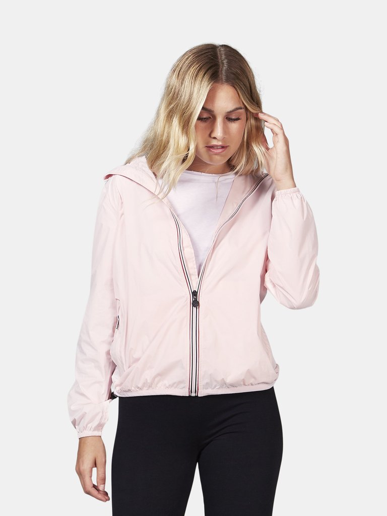 Sloane - Full Zip Packable Rain Jacket - Ballet Slipper