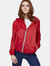 Sloane - Full Zip Packable Rain Jacket - Red