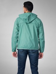 Sloane - Moss Green Full Zip Packable Rain Jacket