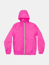 Sloane - Pink Fluo Full Zip Packable Rain Jacket