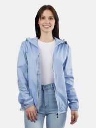 Sloane - Power Blue Full Zip Packable Rain Jacket - Power Blue