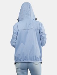 Sloane - Power Blue Full Zip Packable Rain Jacket
