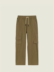 Army Cargo Linen Pants - Army