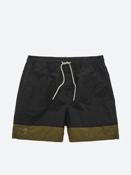 Army Stripe Swim Shorts - Black-Green