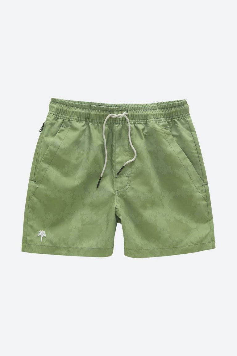 Blurry Crown Swim Shorts - Green