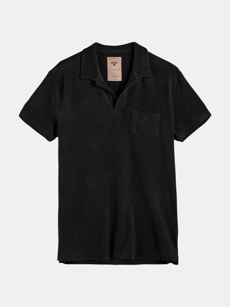 Solid Terry Polo  - Black
