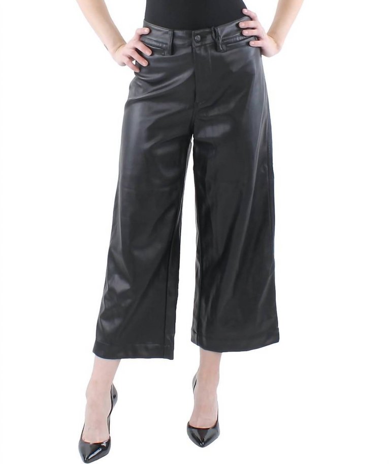 High Rise Clean Wide Vegan Pant In Black - Black