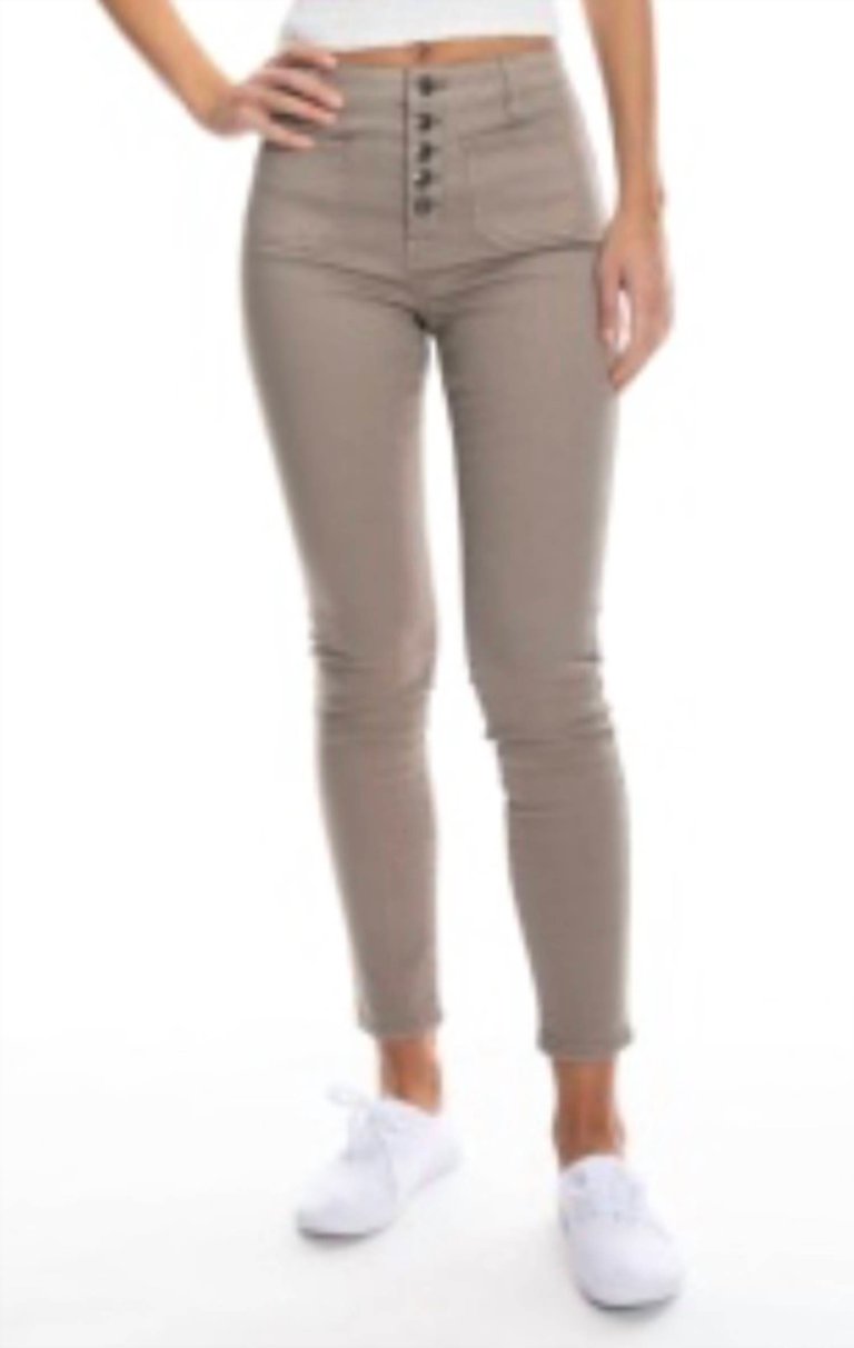 High Rise Skinny Jean In Khaki - Khaki