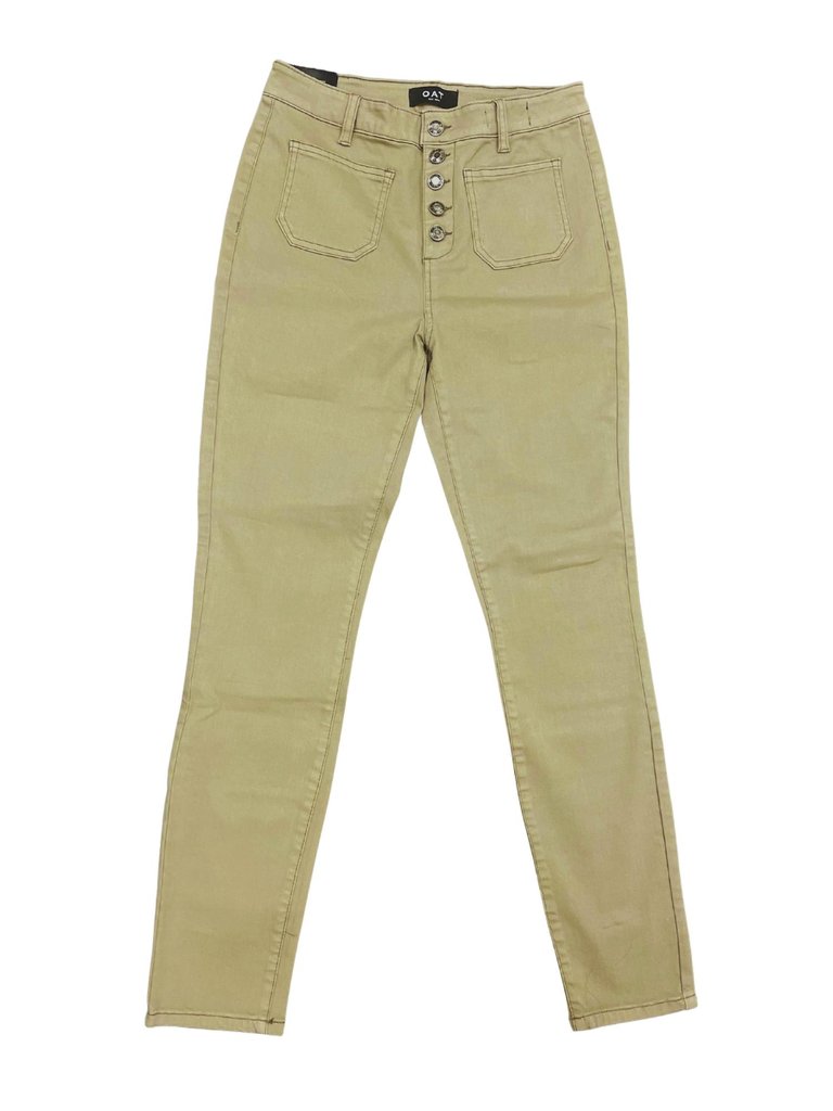 The High Rise Skinny In Light Olive - Light Olive