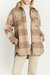 Two Pocket Plaid Coat In Latte/mocha - Latte/mocha