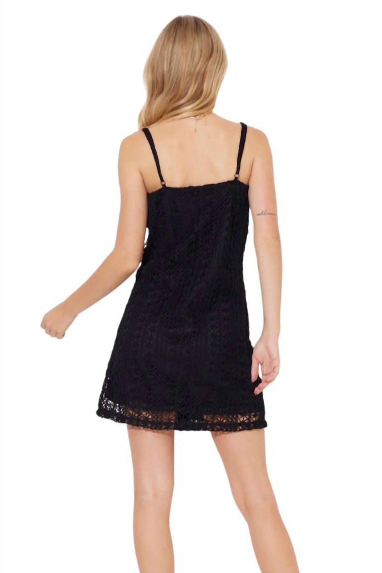 Crochet Mini Dress In Black