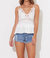 Vintage Havana Lace Ruffle Tank Top In White