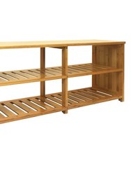 Oceanstar 10-Pair Bamboo Entryway Storage Bench