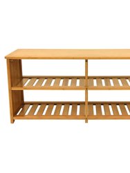 Oceanstar 10-Pair Bamboo Entryway Storage Bench