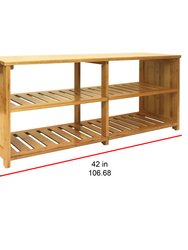 Oceanstar 10-Pair Bamboo Entryway Storage Bench